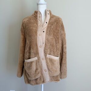 NWT Workshop Republic women's faux fur Sherpa jacket  size small in camel